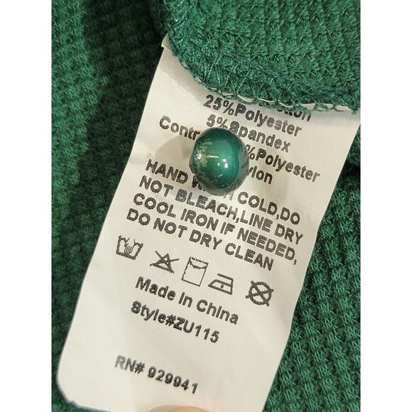 ALK Women's Large Suzanne Betro Waffle Knit Lace Accent Long Sleeve Blouse Shirt - Picture 9 of 10